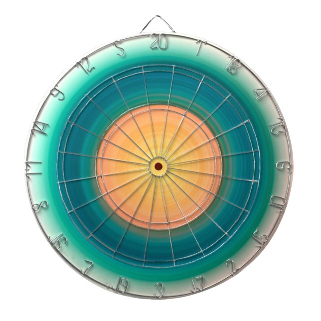 Teal Blue Green Orange Yellow Pink Dartboard (Front)