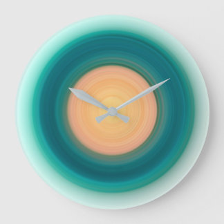 Teal Blue Green Orange Yellow Pink Large Clock