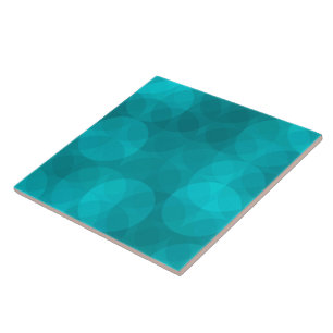 Teal blue green overlapping circles pattern tile