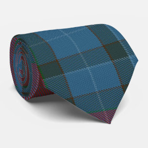 Teal Blue Green Red Large Tartan Plaid Flannel Tie