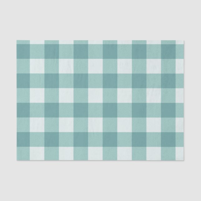 Teal Blue Green Tartan Plaid Pattern Print Tissue Paper (Front)