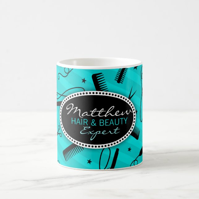 Teal Blue Hair & Beauty Coffee Mug (Center)