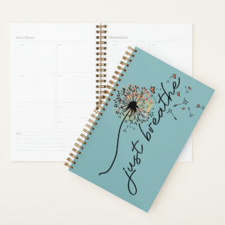 Teal Blue "Just Breathe" Daily Planner