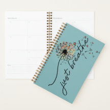 Teal Blue "Just Breathe" Daily Planner