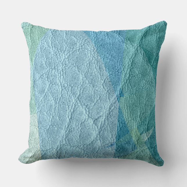 Teal Blue Leather Cushion (Front)