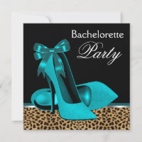 Teal Blue Leopard High Heels Bachelorette Party