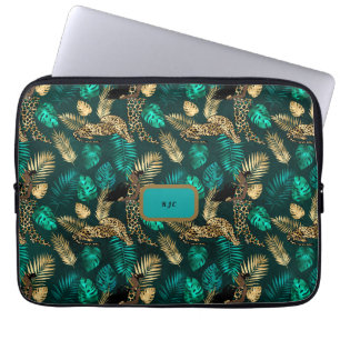 "Teal Blue Leopard" Laptop Case