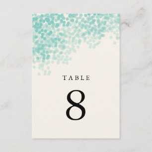 Teal Blue Light Shower Table Number Cards
