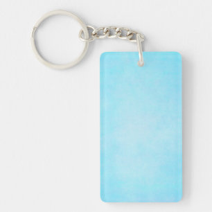 Teal Blue Light Watercolor Template Blank Key Ring