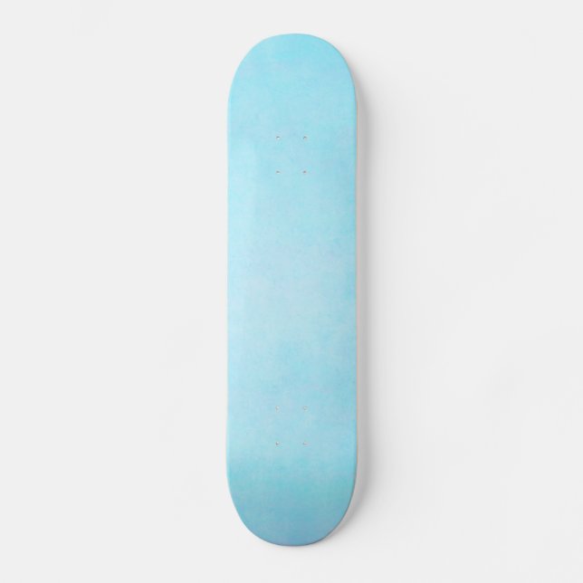 Teal Blue Light Watercolor Template Blank Skateboard (Front)