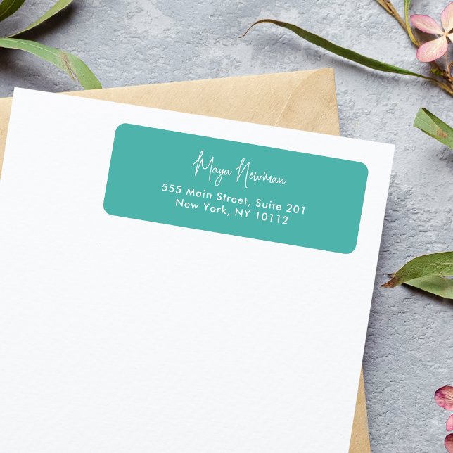 TEAL BLUE MINIMAL SIGNATURE MONOGRAM NAME (Creator Uploaded)