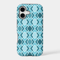 Teal Blue Modern Diamond Geometric Pattern