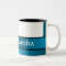 Teal blue monogrammed