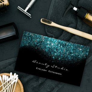 Teal Blue Ocean Makeup Lash Instagram FB Mail Pink Business Card