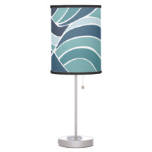 Teal & Blue Ocean Waves Table Lamp