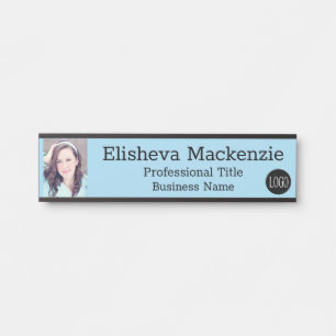 Teal Blue Office Door Sign Picture Photo Logo