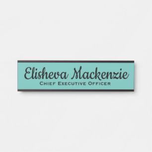 Teal Blue Office Door Sign Signs  Name Plate