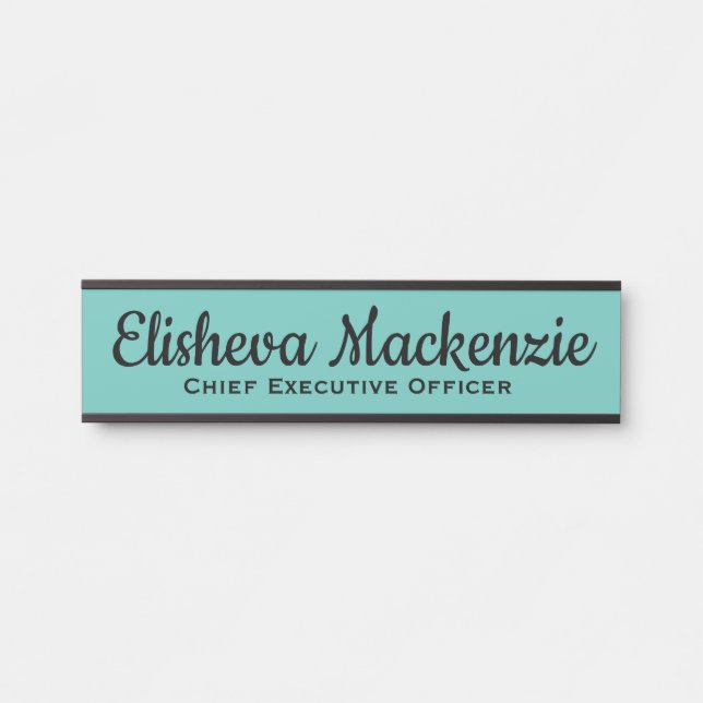 Teal Blue Office Door Sign Signs  Name Plate (Front)
