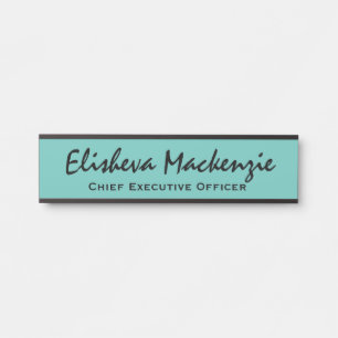 Teal Blue Office Door Sign Signs Name Plate