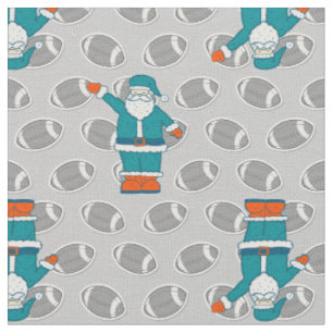 teal blue orange christmas santa claus basketball fabric