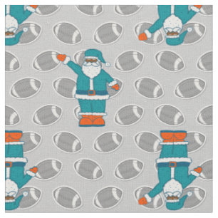 teal blue orange xmas black santa claus basketball fabric