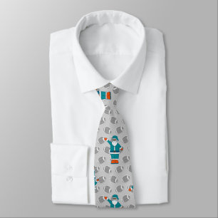 teal blue orange xmas black santa claus basketball tie