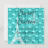 Teal Blue Paris Sweet Sixteen Birthday Party