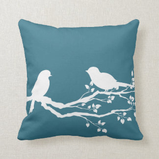 Teal Blue Peaceful Tree Cushion