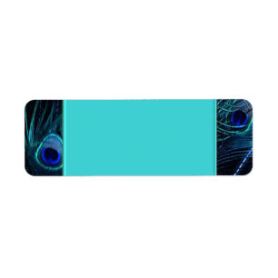 Teal Blue Peacock Address Labels