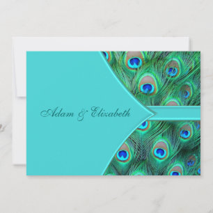 Teal Blue Peacock Wedding Invitation