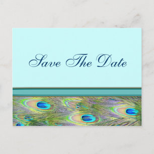 Teal Blue Peacock Wedding Invitations