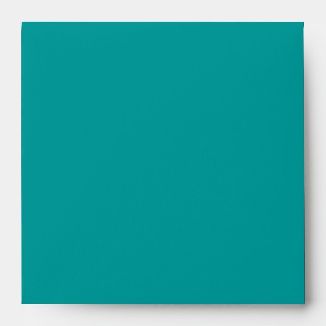 Teal Blue Peacock Wedding Invitations Envelope (Front)