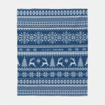 Teal Blue Personalised Name Christmas Sweater