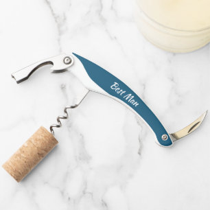 Teal Blue Personalised Wedding Best Man Corkscrew