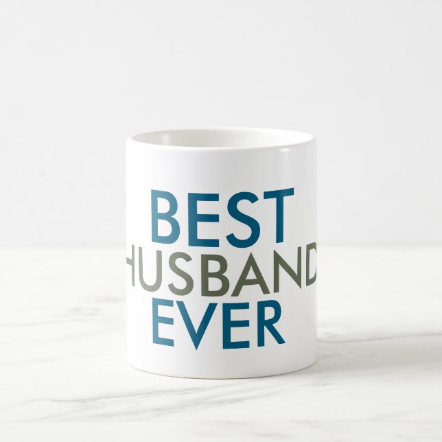 Teal Blue Pine Green Best Husband Ever Coffee Mug (Center)
