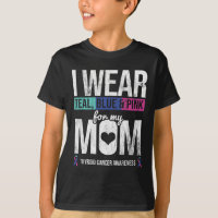Teal Blue Pink For Mum Thyroid Cancer Awareness Ri