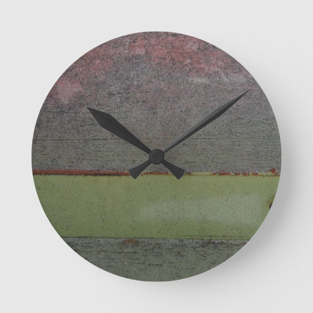 Teal Blue  Pink Green rusted Round Clock (Front)