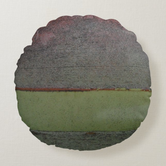 Teal blue Pink Green rusted Round Cushion (Front)