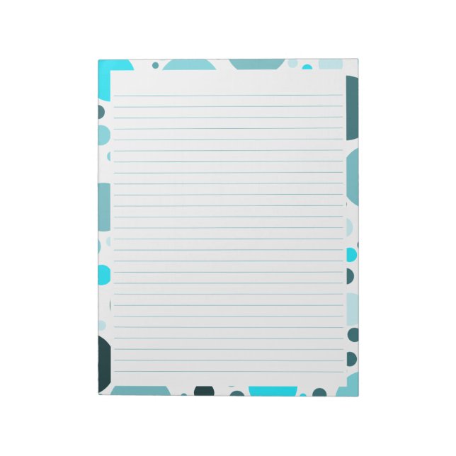 Teal Blue Polka Dots Notepad (Rotated)