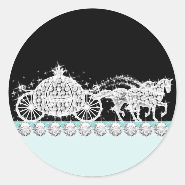 Teal Blue Princess Stickers (Front)