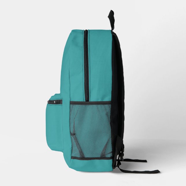 Teal Blue Printed Backpack (Right)