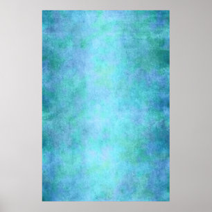 Teal Blue, Purple, Aqua, and Violet Watercolor Poster