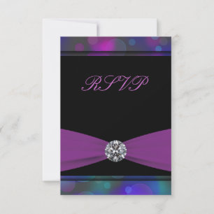 Teal Blue Purple Quinceanera RSVP