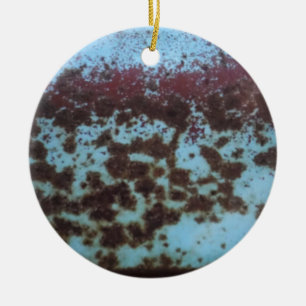 Teal Blue & Purple Rusted background Ceramic Tree Decoration