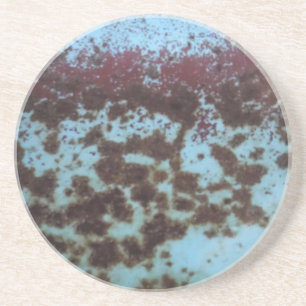 Teal Blue & Purple Rusted background Coaster