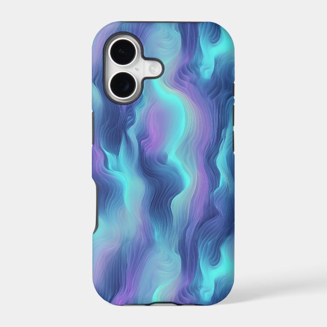 Teal Blue Purple Wavy Northern Lights (Back)