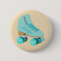 Teal Blue Retro Quad Roller Skate Personalised