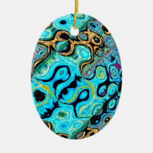 Teal Blue Ripples Ornament