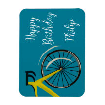 Teal Blue Road Bike cyclist Birthday Card