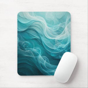 Teal Blue Sea Sky Swirly Dreamy Mouse Mat